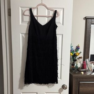 Elegant Black Fringe Dress